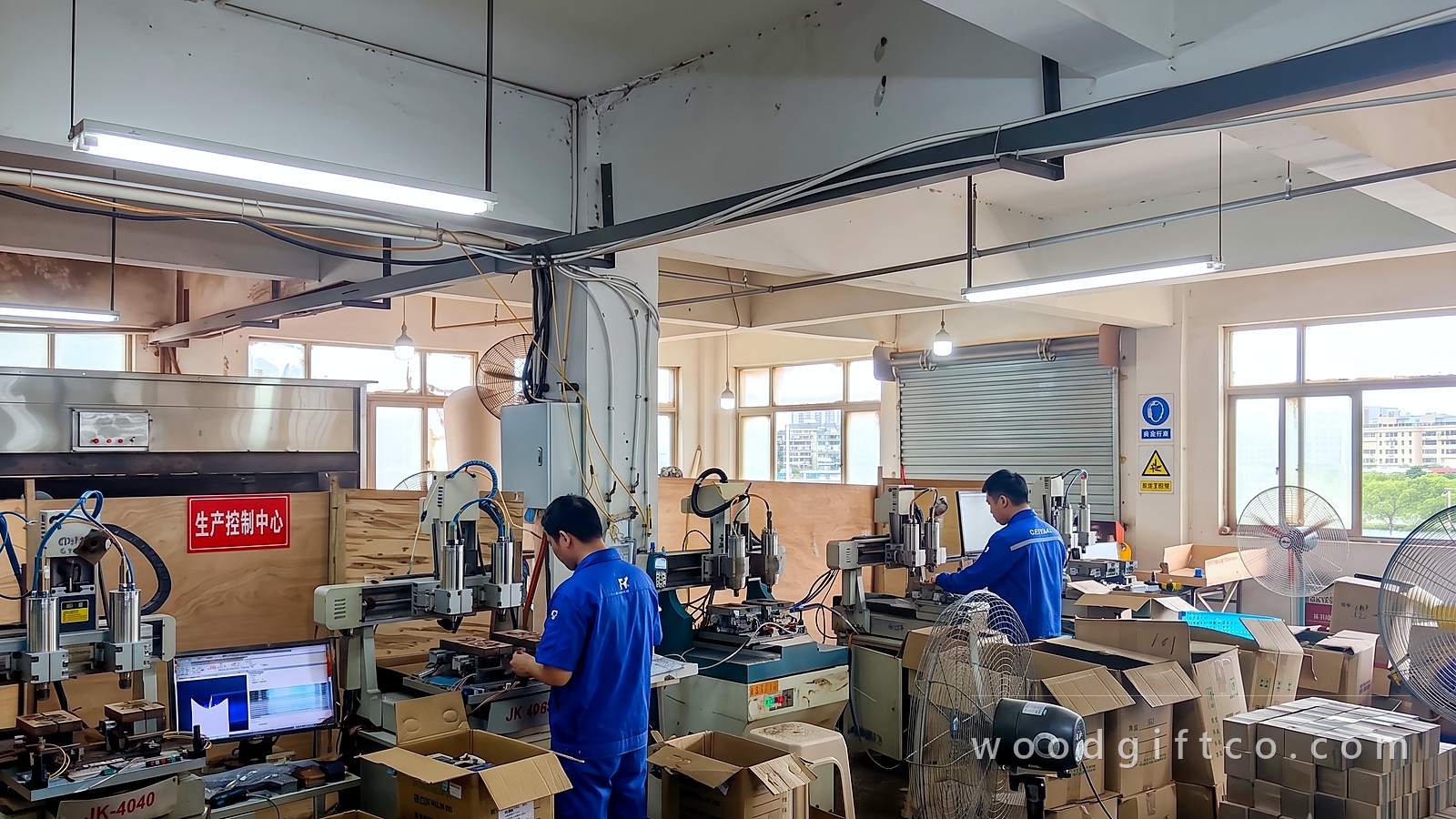 The routing floor with CNC machines and operators
