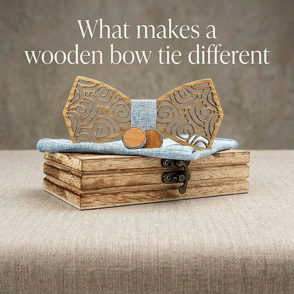 M415 M415  Spiral Swirl Cutout Bow Tie Set, Maple — view 9