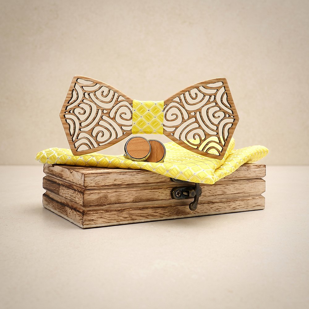 M415 M415  Spiral Swirl Cutout Bow Tie Set, Maple — colour C5