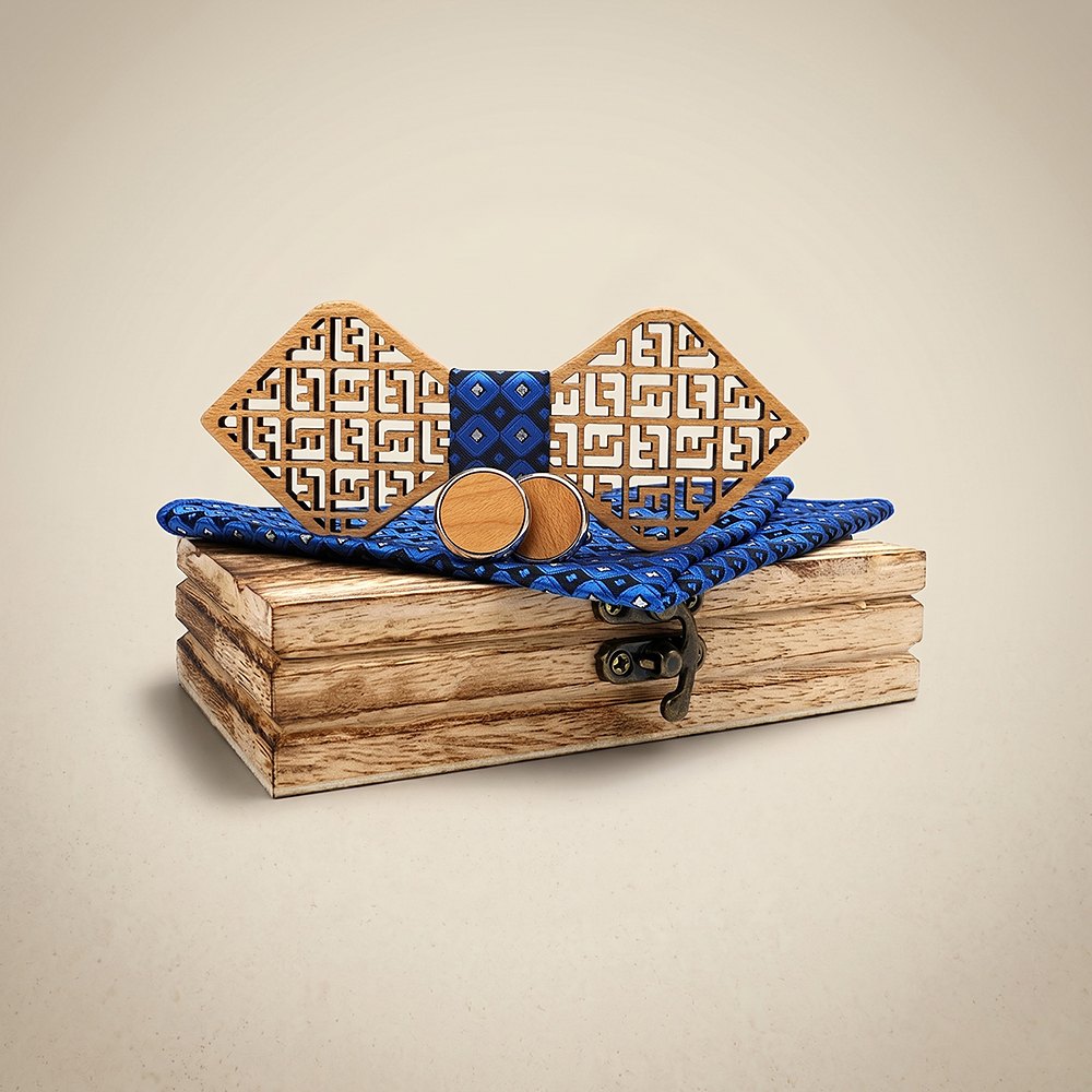 M416 M416  Greek Key Cutout Bow Tie Set, Maple — colour C5