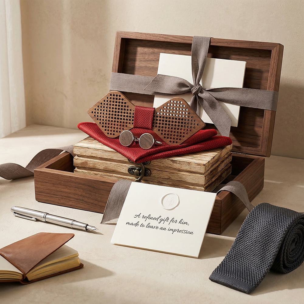 M421 M421  Polka Dot Cutout Bow Tie Set, Walnut — view 10