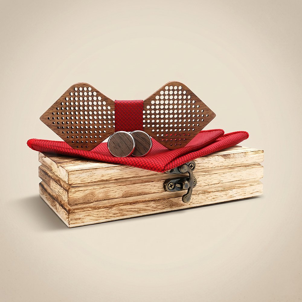 M421 M421  Polka Dot Cutout Bow Tie Set, Walnut — colour C6