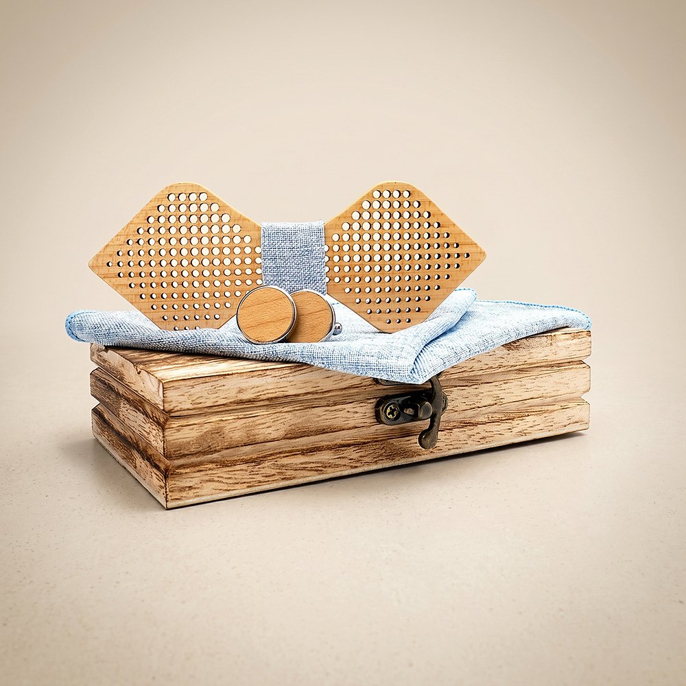 M422 M422  Dot Pattern Cutout Bow Tie Set, Maple — colour C1
