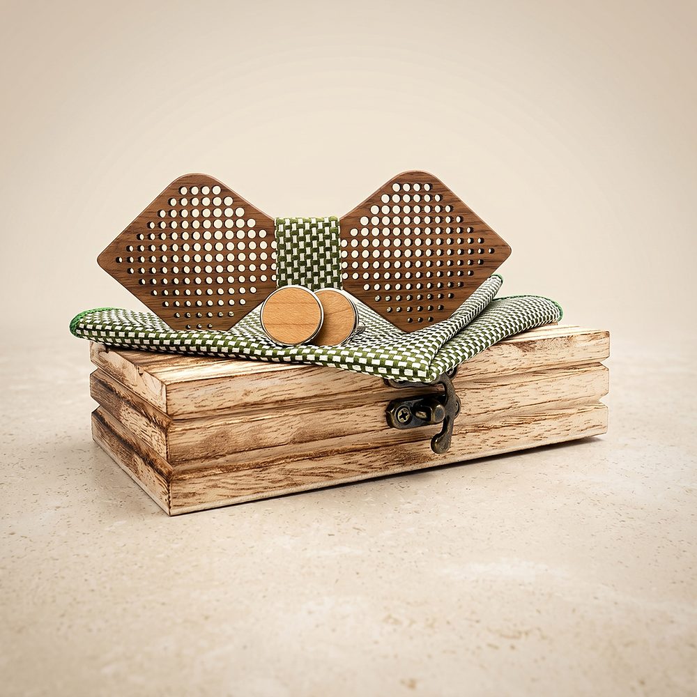 M422 M422  Dot Pattern Cutout Bow Tie Set, Maple — colour C4
