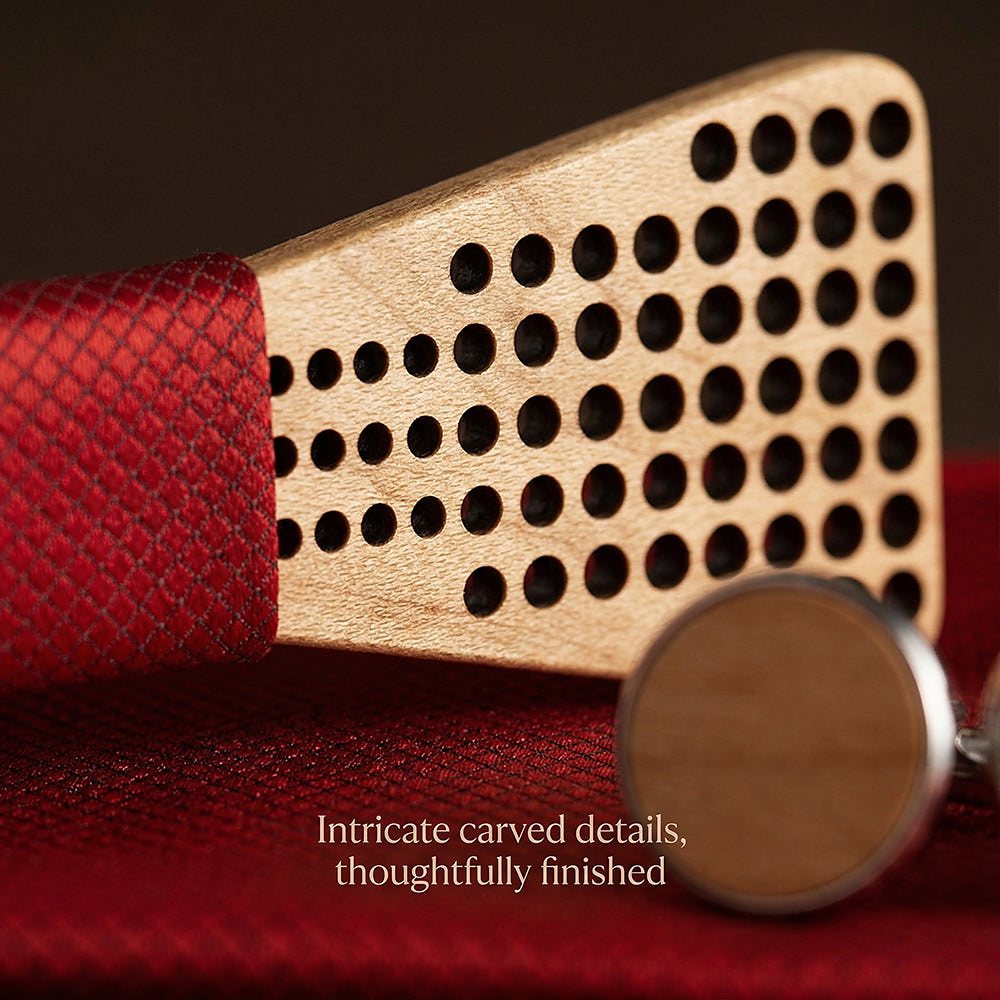 M425 M425  Dot Grid Cutout Bow Tie Set, Maple — view 3