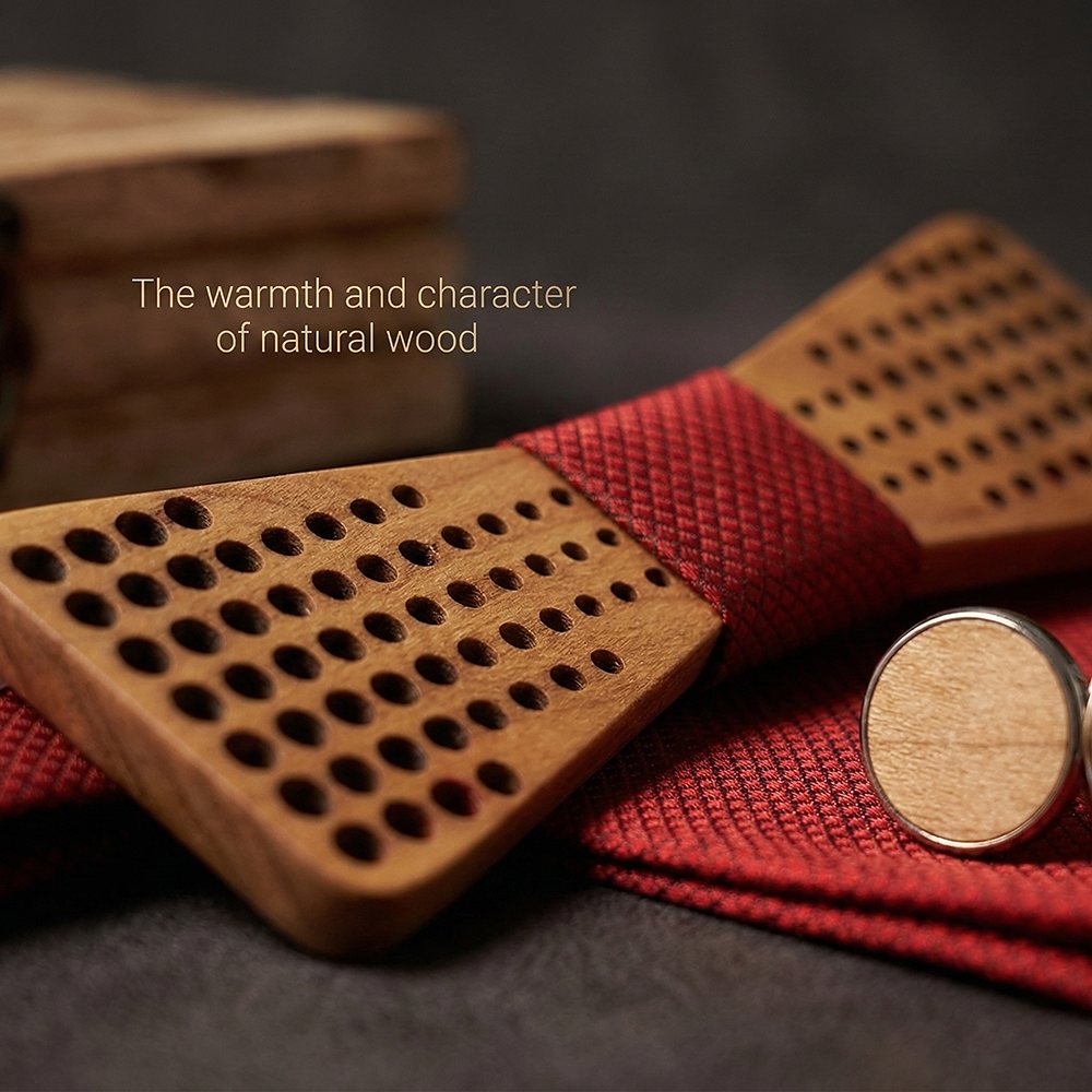 M425 M425  Dot Grid Cutout Bow Tie Set, Maple — view 5