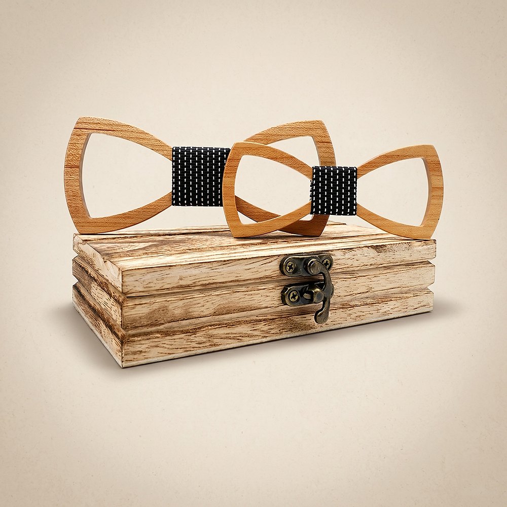 M430 M430  Father & Son Bow Tie Set, Walnut — view 3