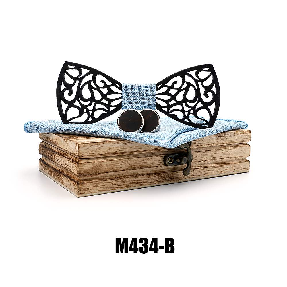 M434 M434  Filigree Cutout Bow Tie Set, Walnut — colour B