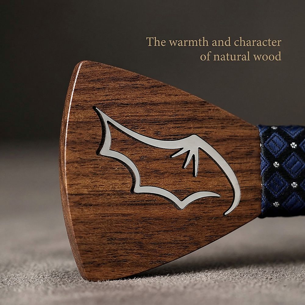 M435 M435  Bat Wing Cutout Bow Tie Set, Walnut — view 5