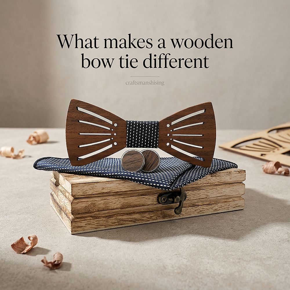 M438 M438  Sunray Radial Cutout Bow Tie Set, Walnut — view 9