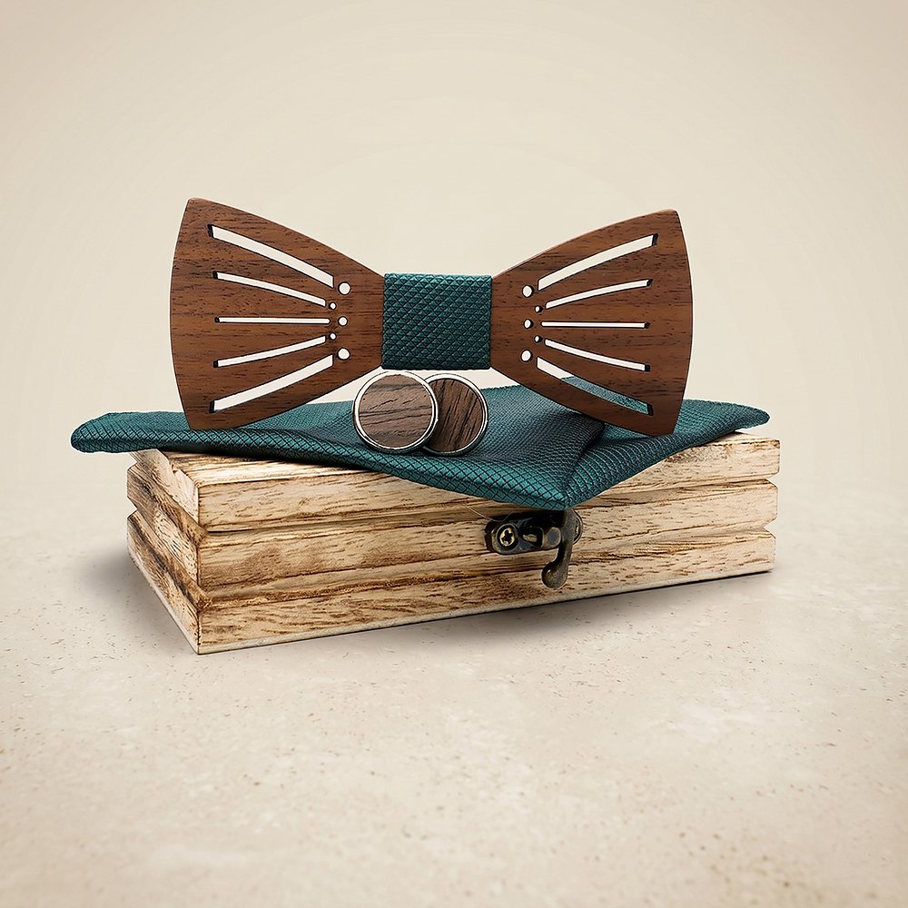 M438 M438  Sunray Radial Cutout Bow Tie Set, Walnut — colour C1