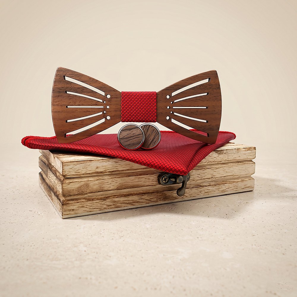 M438 M438  Sunray Radial Cutout Bow Tie Set, Walnut — colour C5
