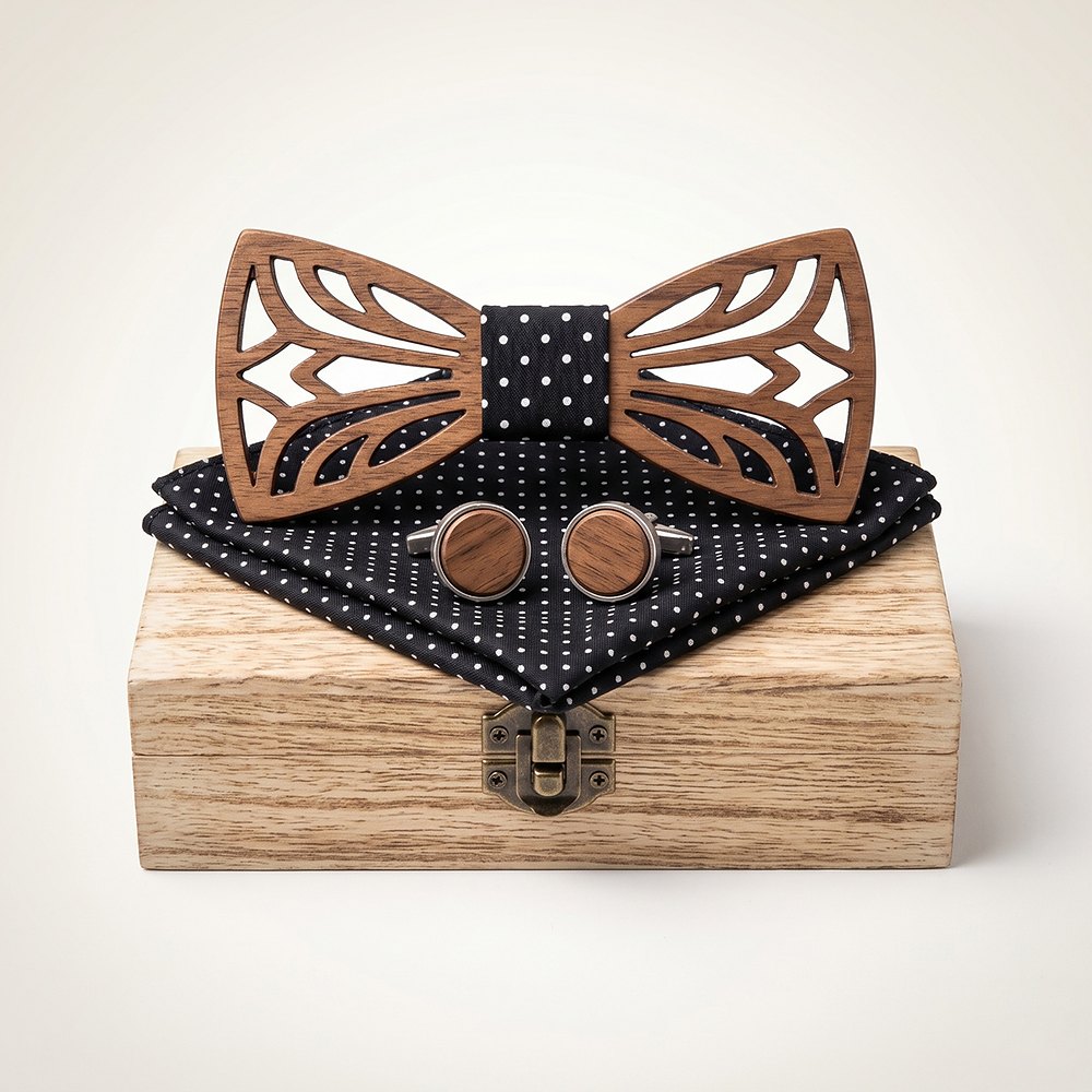 M438 M438  Sunray Radial Cutout Bow Tie Set, Walnut — colour C6