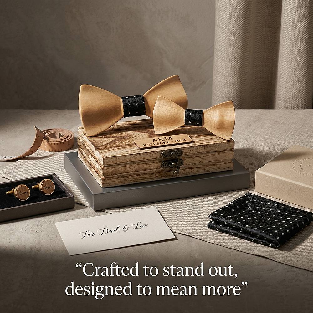 M439 M439  Father & Son Bow Tie Set, Maple — view 7