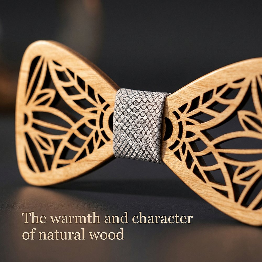 M440 M440  Botanical Leaf Cutout Bow Tie Set, Maple — view 5