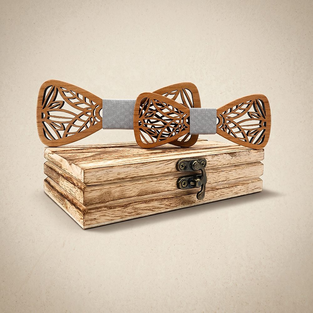 M440 M440  Botanical Leaf Cutout Bow Tie Set, Maple — colour C3