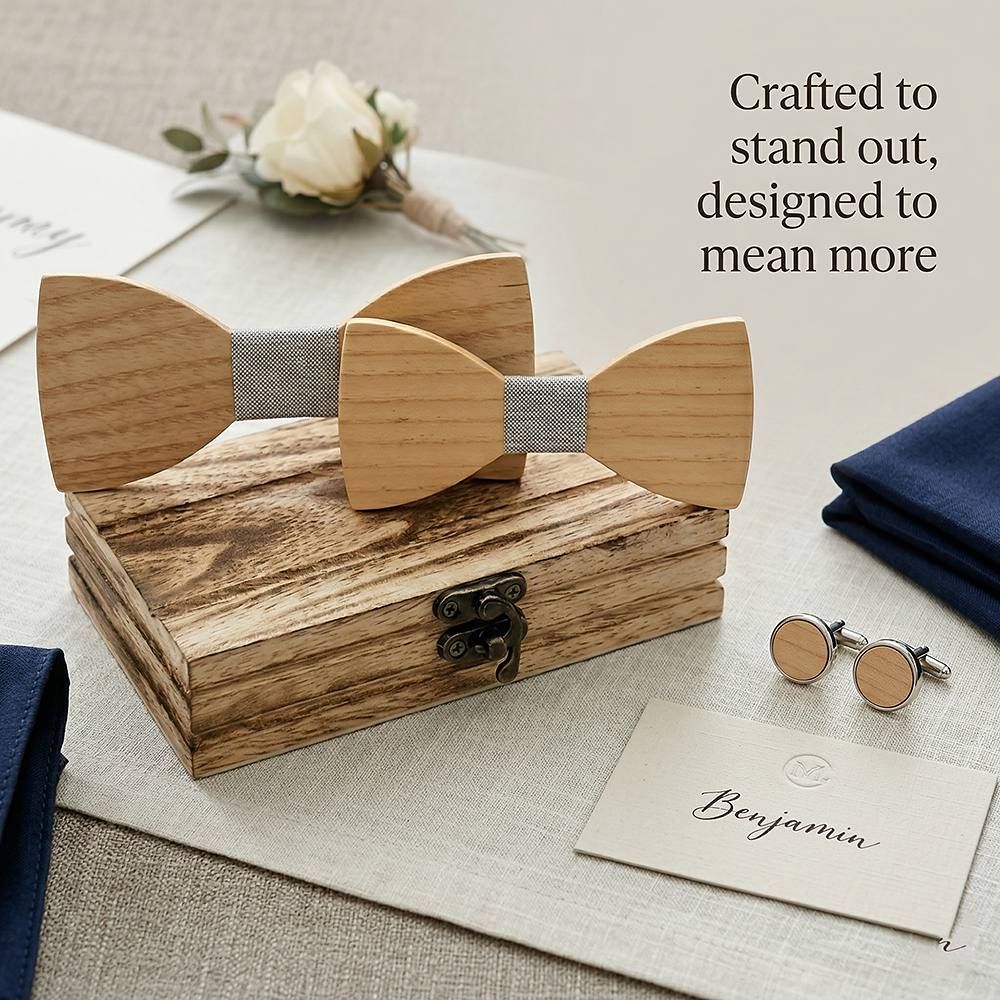 M441 M441  Father & Son Bow Tie Set, Maple — view 7