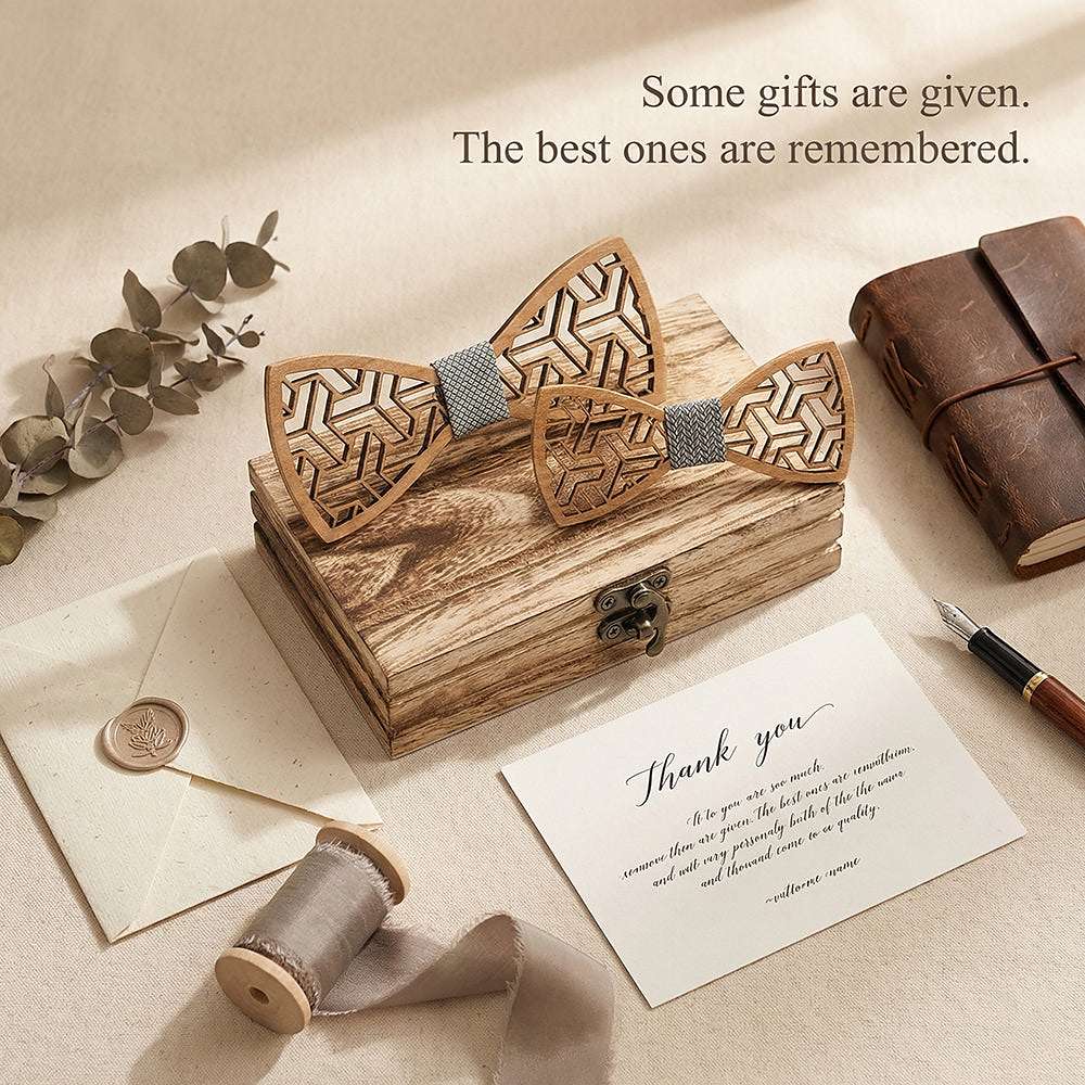 M442 M442  Father & Son Bow Tie Set, Walnut — view 7