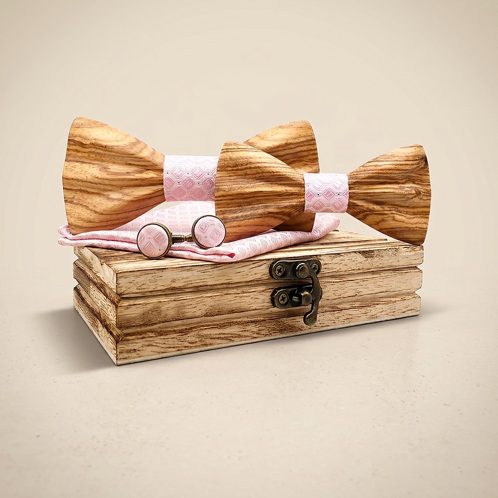 M443 M443  Father & Son Bow Tie Set, Zebrawood — colour C1