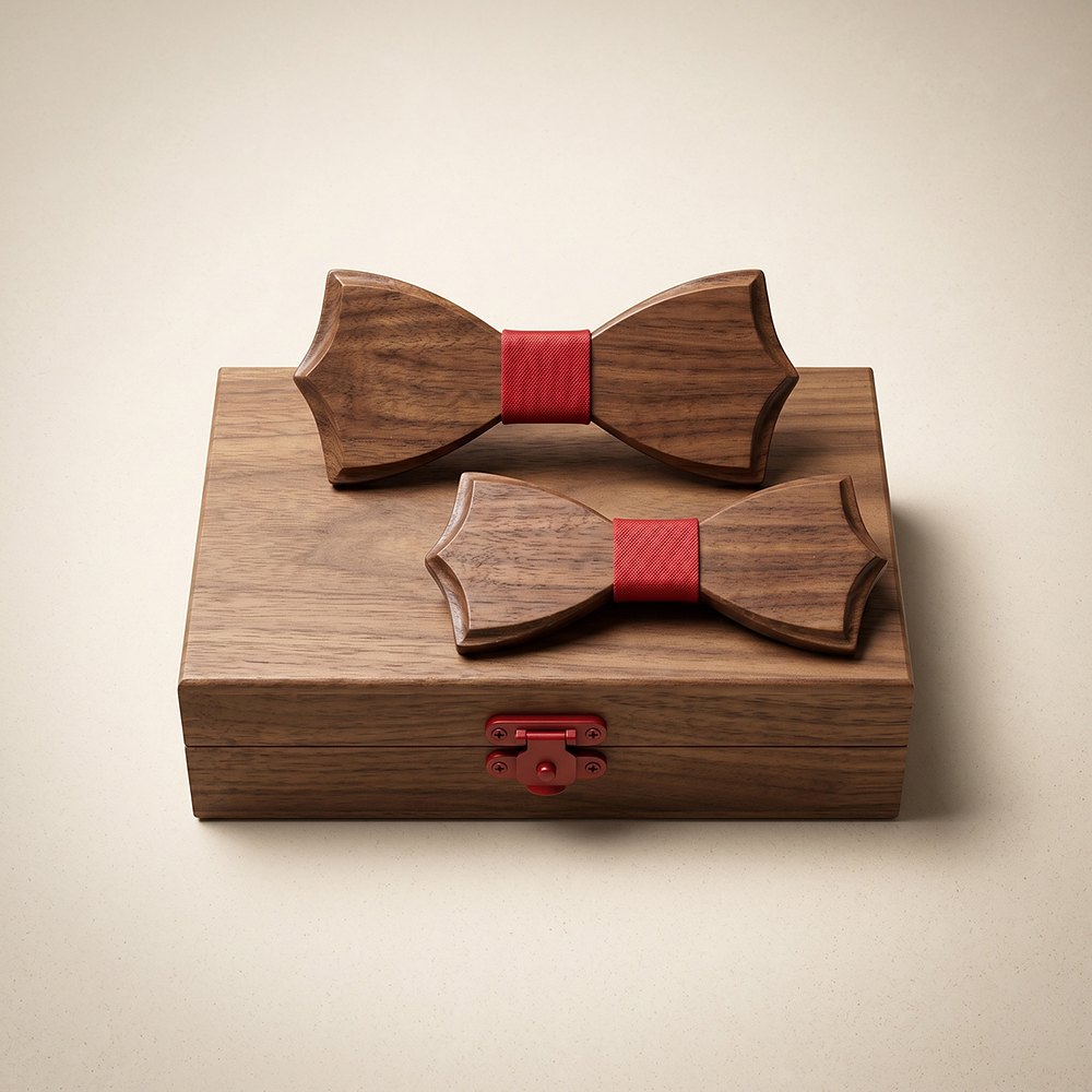 M443 M443  Father & Son Bow Tie Set, Zebrawood — colour C2