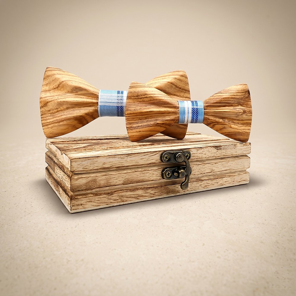 M443 M443  Father & Son Bow Tie Set, Zebrawood — colour C4