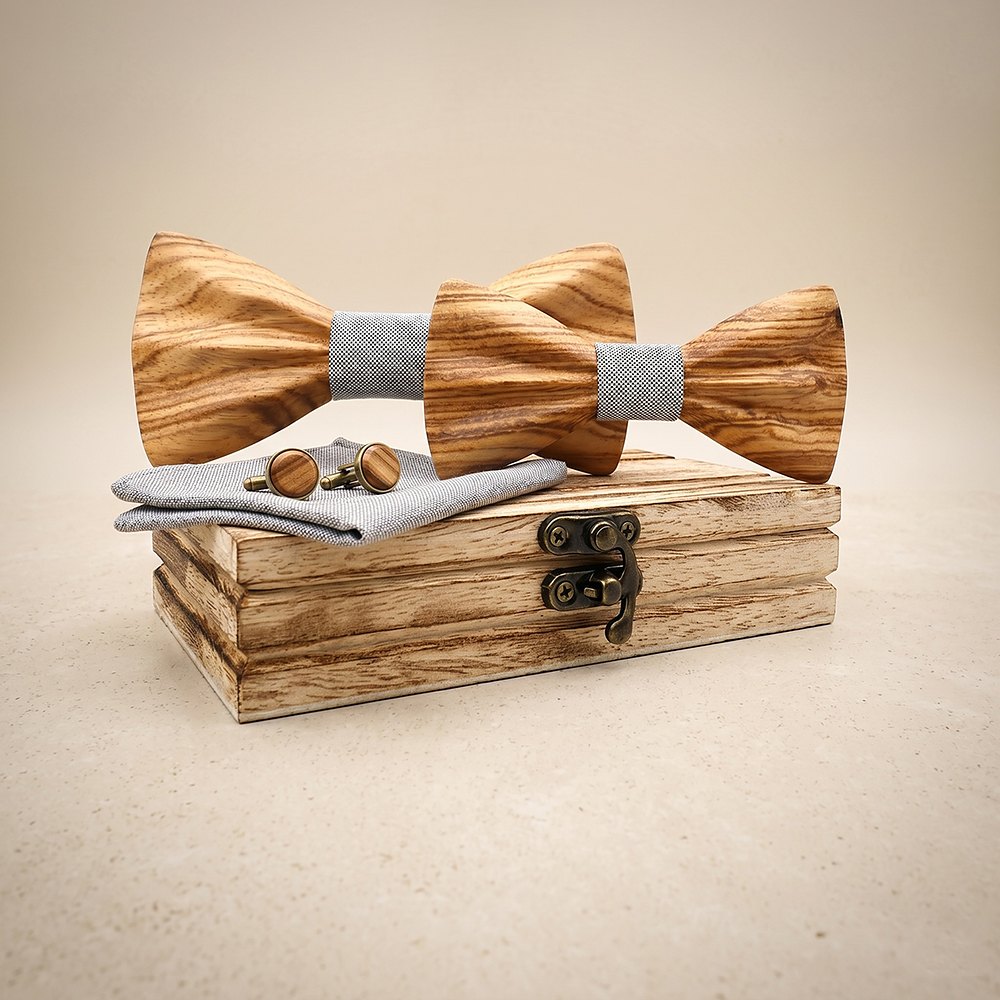 M443 M443  Father & Son Bow Tie Set, Zebrawood — colour C5