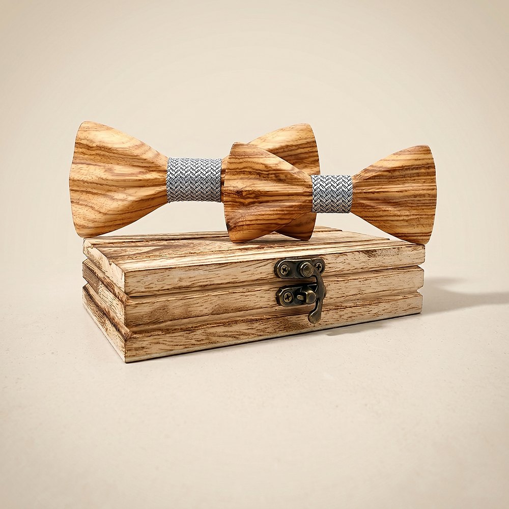 M443 M443  Father & Son Bow Tie Set, Zebrawood — colour C6
