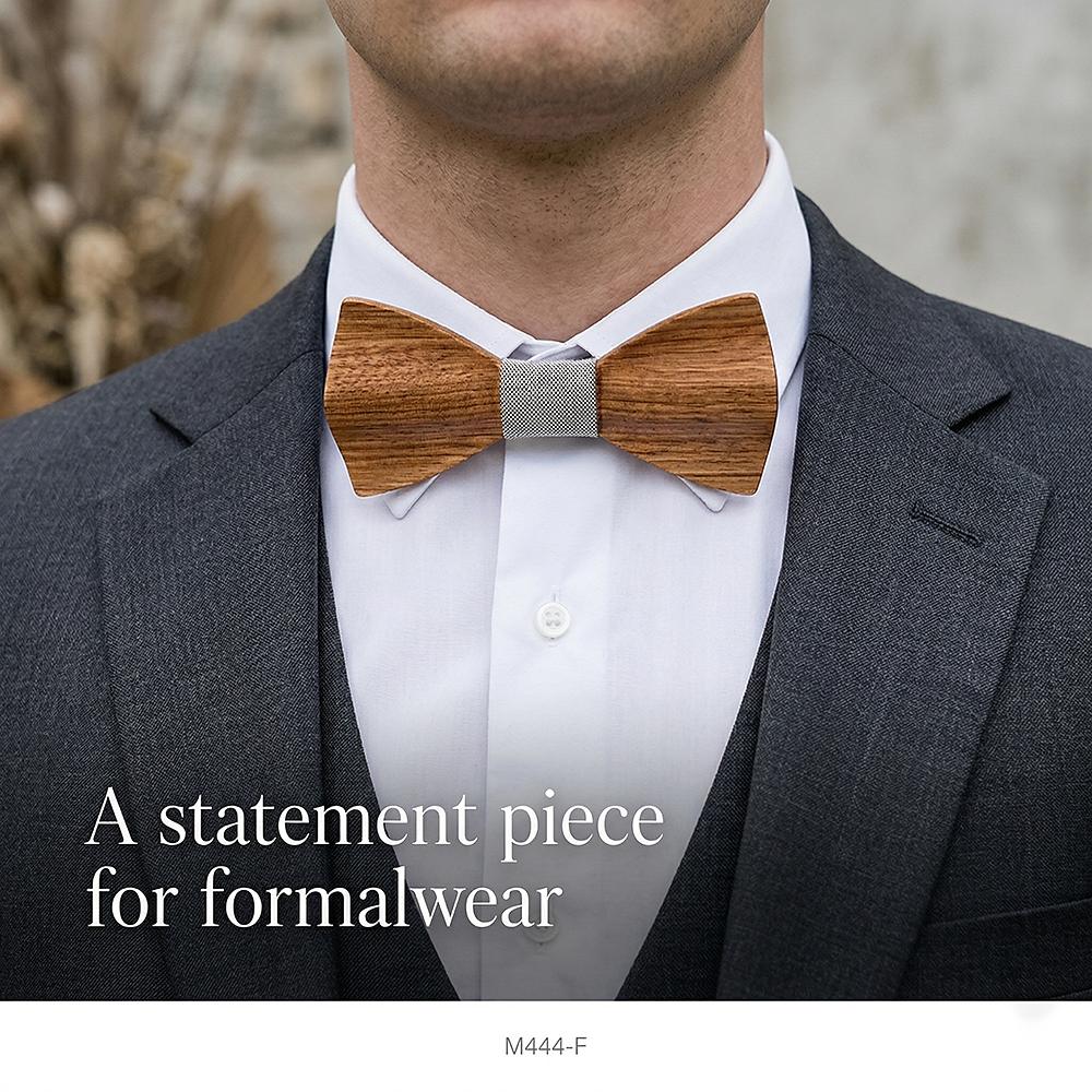 M444  Father & Son Bow Tie Set, Zebrawood