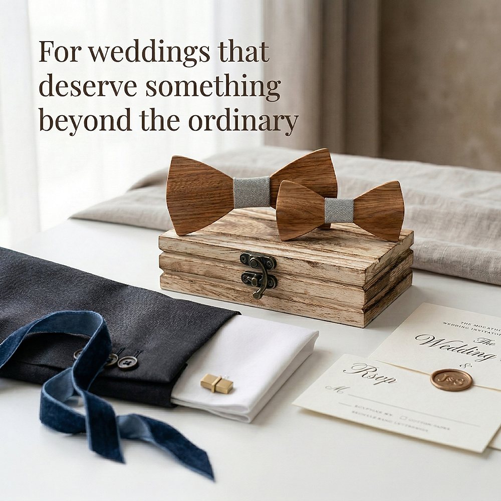 M444 M444  Father & Son Bow Tie Set, Zebrawood — view 2