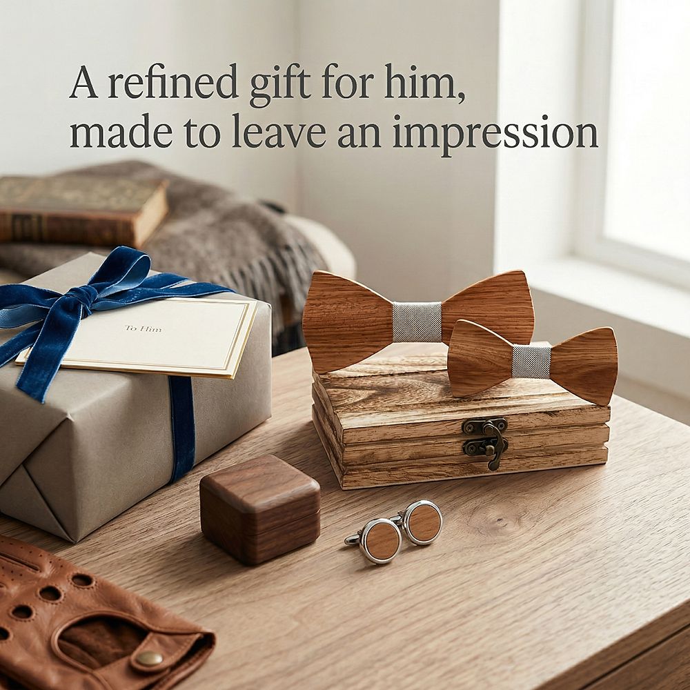 M444 M444  Father & Son Bow Tie Set, Zebrawood — view 10