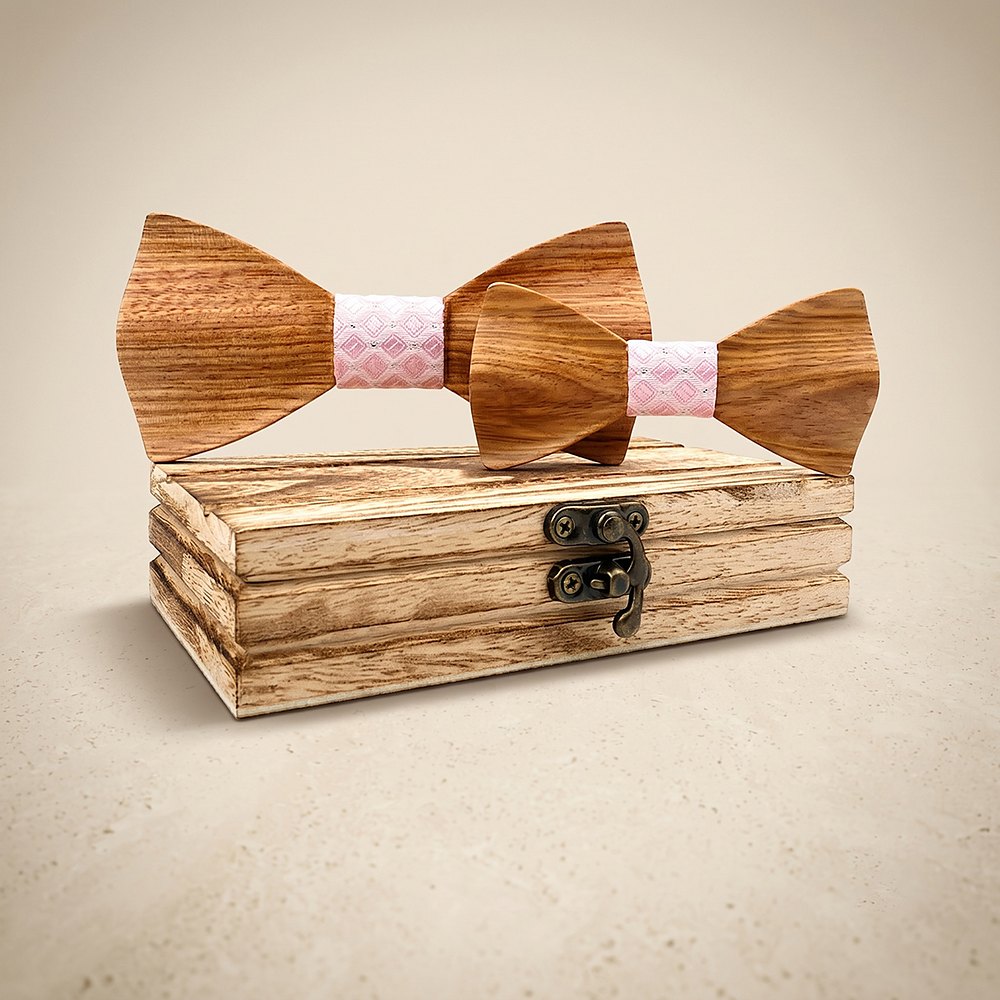 M444 M444  Father & Son Bow Tie Set, Zebrawood — colour C1