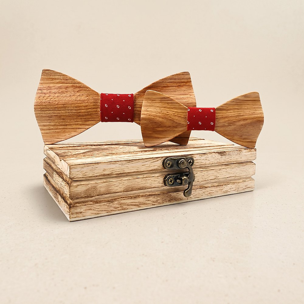 M444 M444  Father & Son Bow Tie Set, Zebrawood — colour C2
