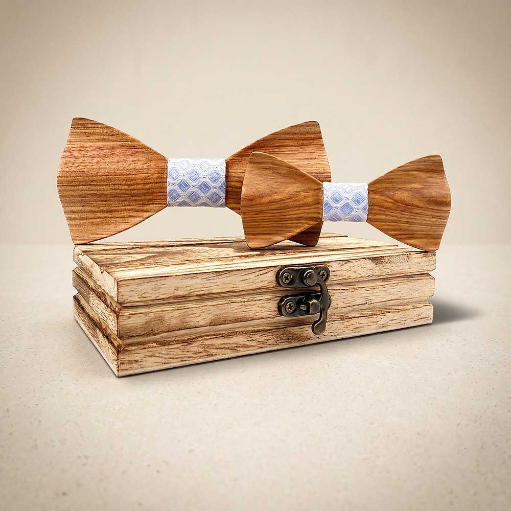 M444 M444  Father & Son Bow Tie Set, Zebrawood — colour C3