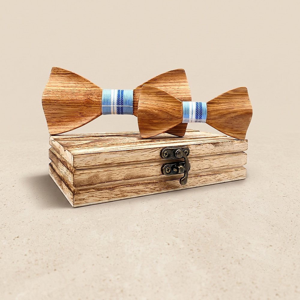 M444 M444  Father & Son Bow Tie Set, Zebrawood — colour C4
