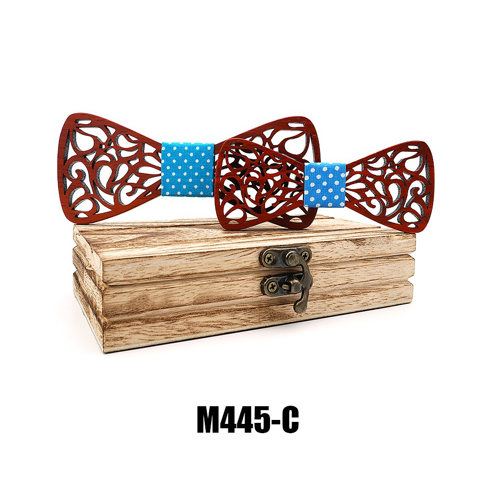 M445 M445  Father & Son Cutout Bow Tie Set, Rosewood — view 3
