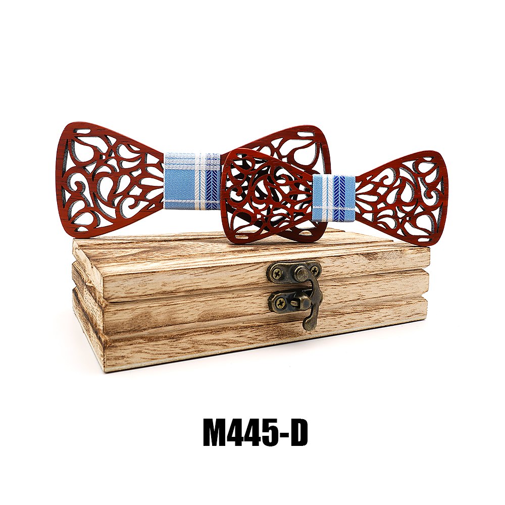 M445 M445  Father & Son Cutout Bow Tie Set, Rosewood — view 4