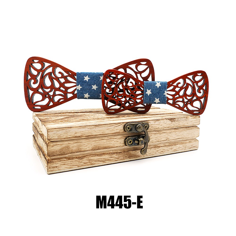 M445 M445  Father & Son Cutout Bow Tie Set, Rosewood — view 5