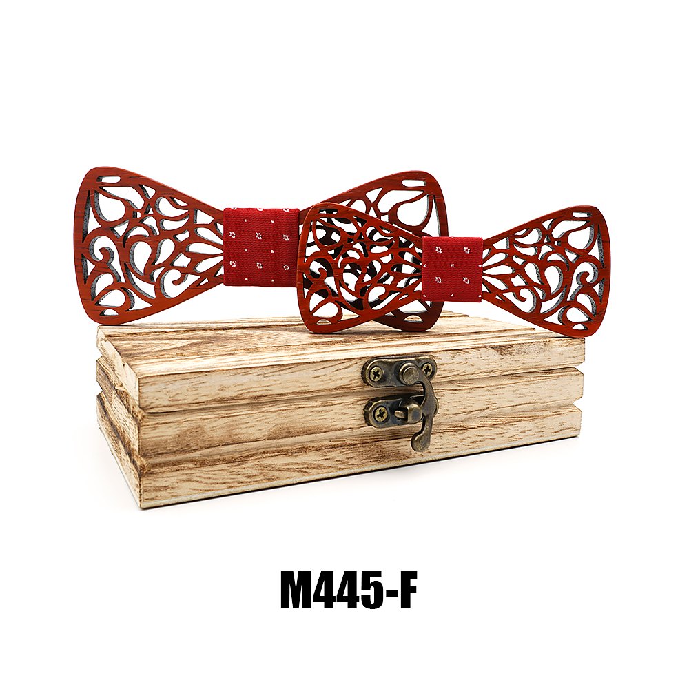 M445 M445  Father & Son Cutout Bow Tie Set, Rosewood — view 6