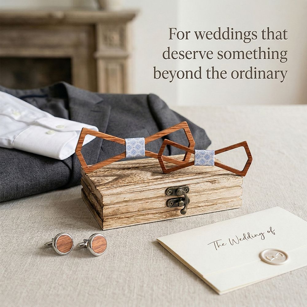 M446 M446  Father & Son Bow Tie Set, Walnut — view 2