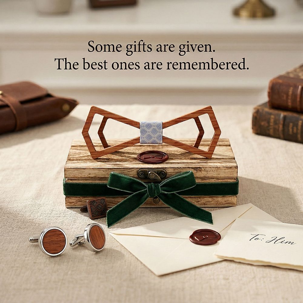 M446 M446  Father & Son Bow Tie Set, Walnut — view 7
