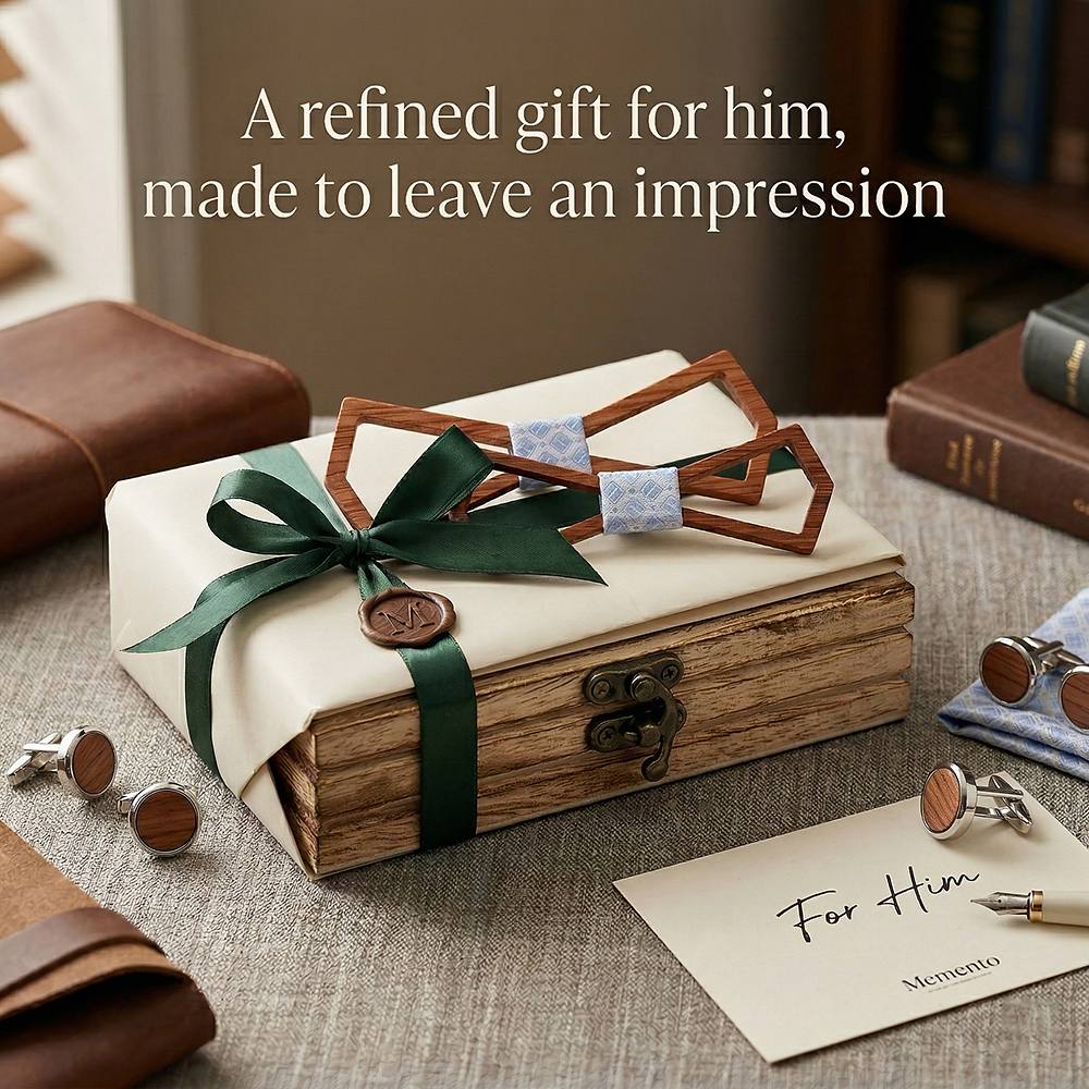 M446 M446  Father & Son Bow Tie Set, Walnut — view 9