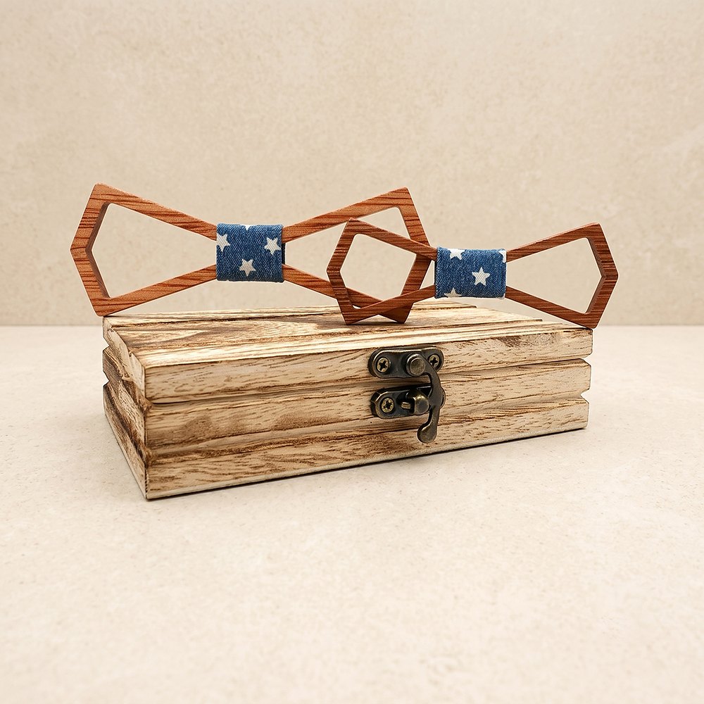 M446 M446  Father & Son Bow Tie Set, Walnut — colour C1