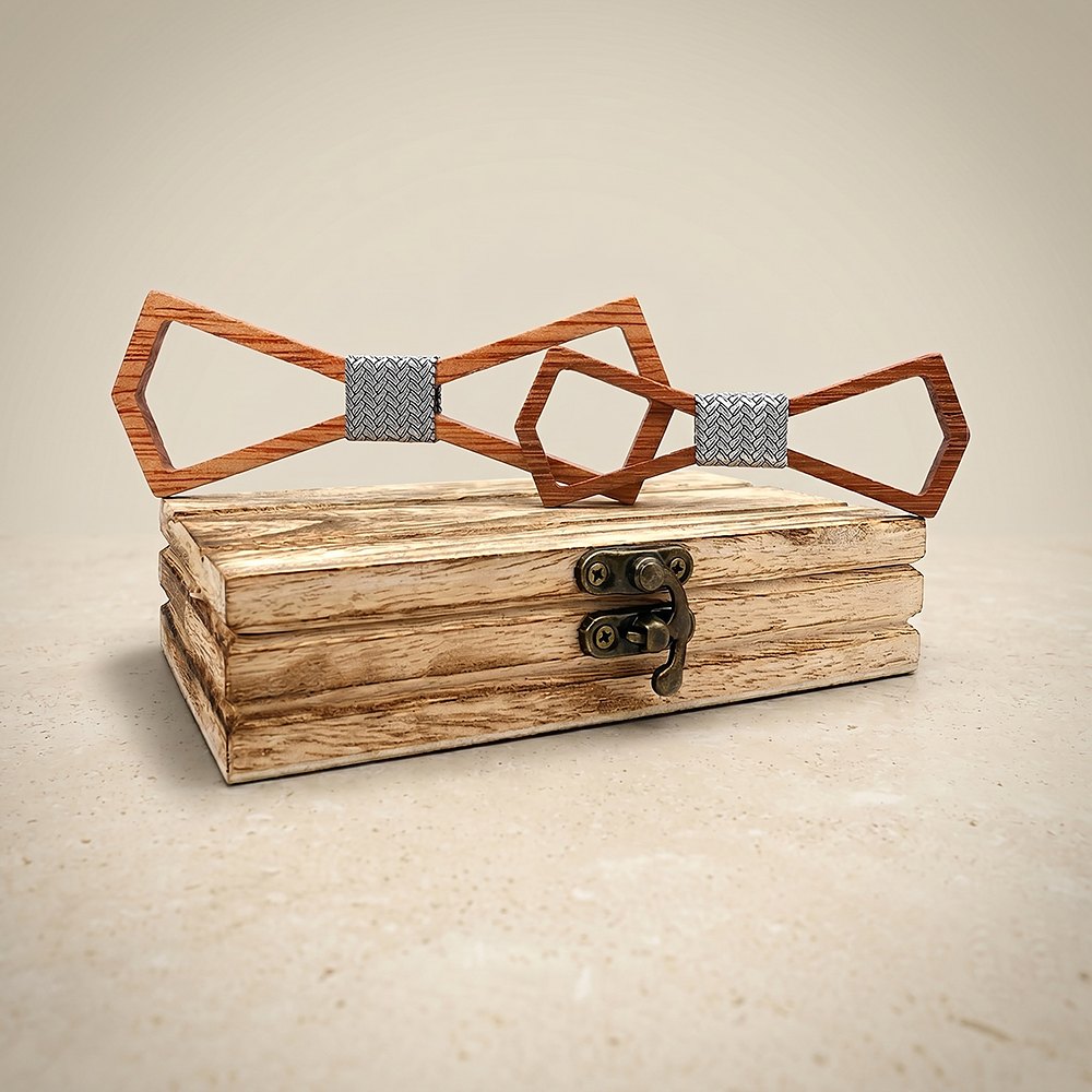 M446 M446  Father & Son Bow Tie Set, Walnut — colour C2