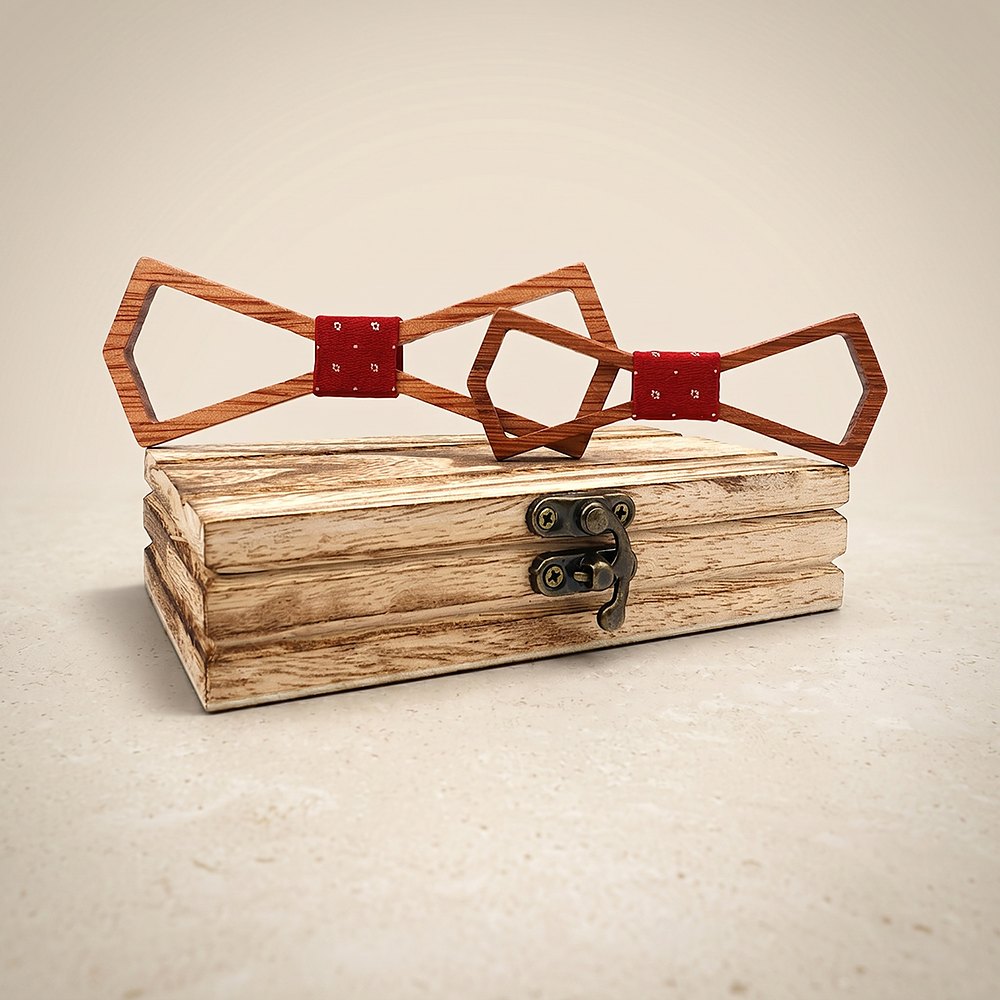 M446 M446  Father & Son Bow Tie Set, Walnut — colour C4