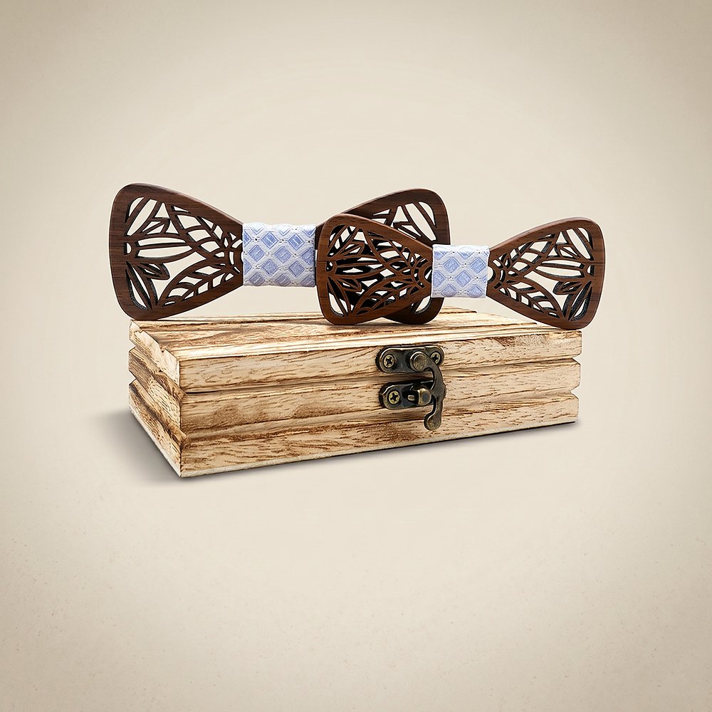 M448 M448  Leaf Cutout Bow Tie Set, Walnut — colour C6