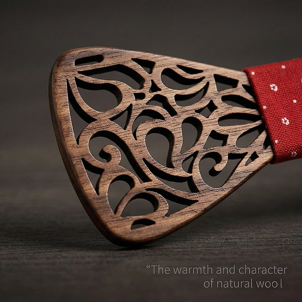 M449 M449  Paisley Scroll Cutout Bow Tie Set, Walnut — view 5