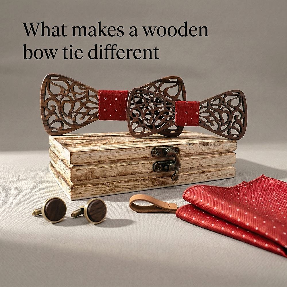 M449 M449  Paisley Scroll Cutout Bow Tie Set, Walnut — view 7
