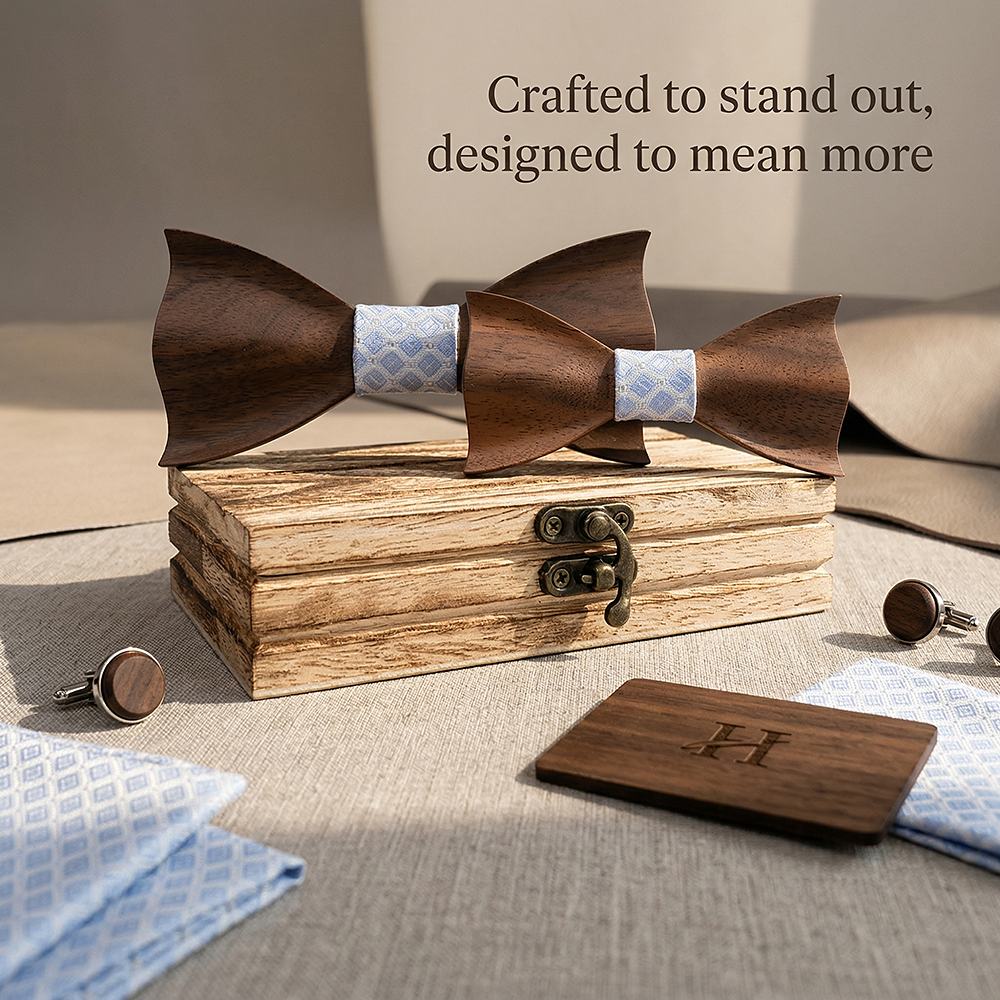 M450 M450  Father & Son Bow Tie Set, Walnut — view 7