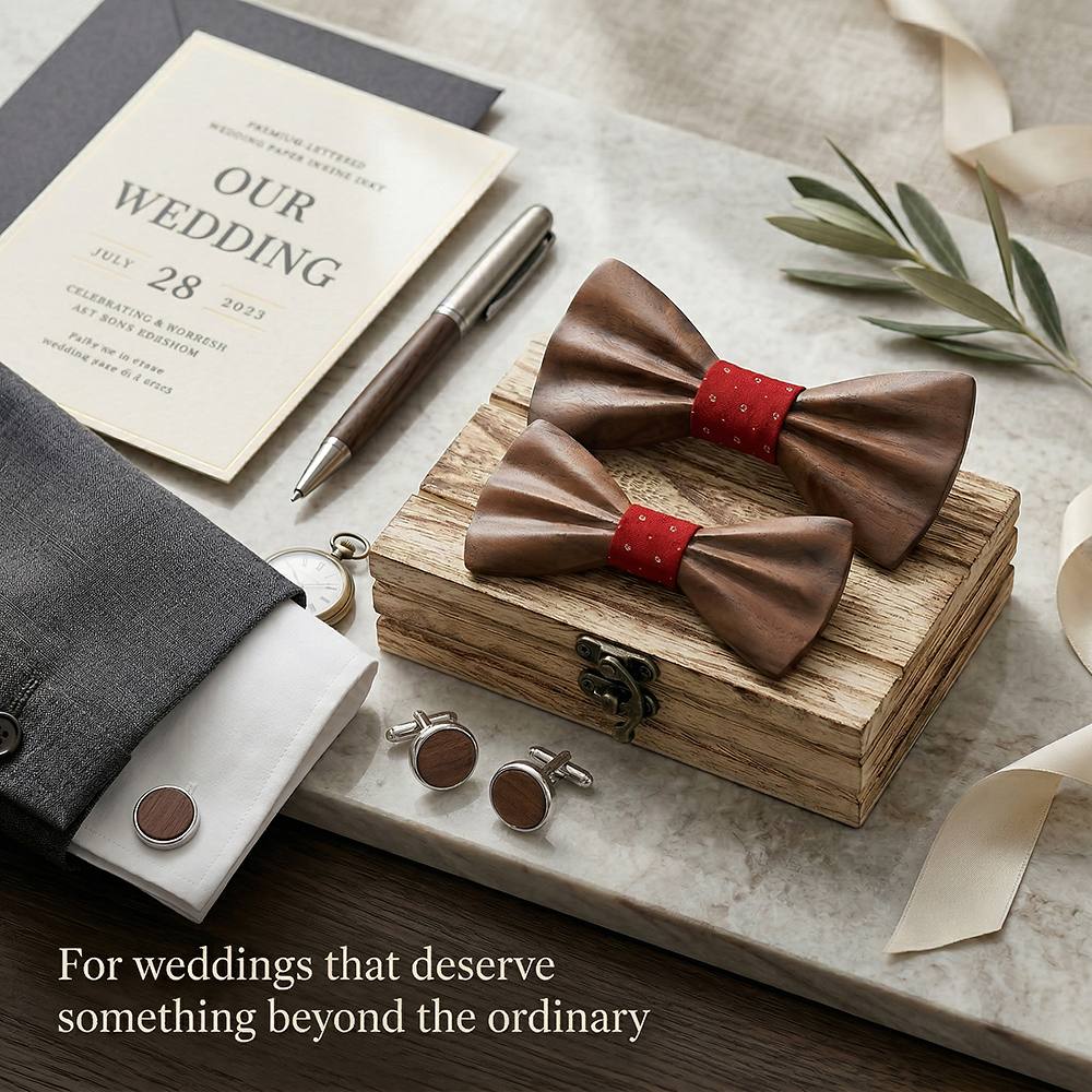 M451 M451  Father & Son Bow Tie Set, Walnut — view 2