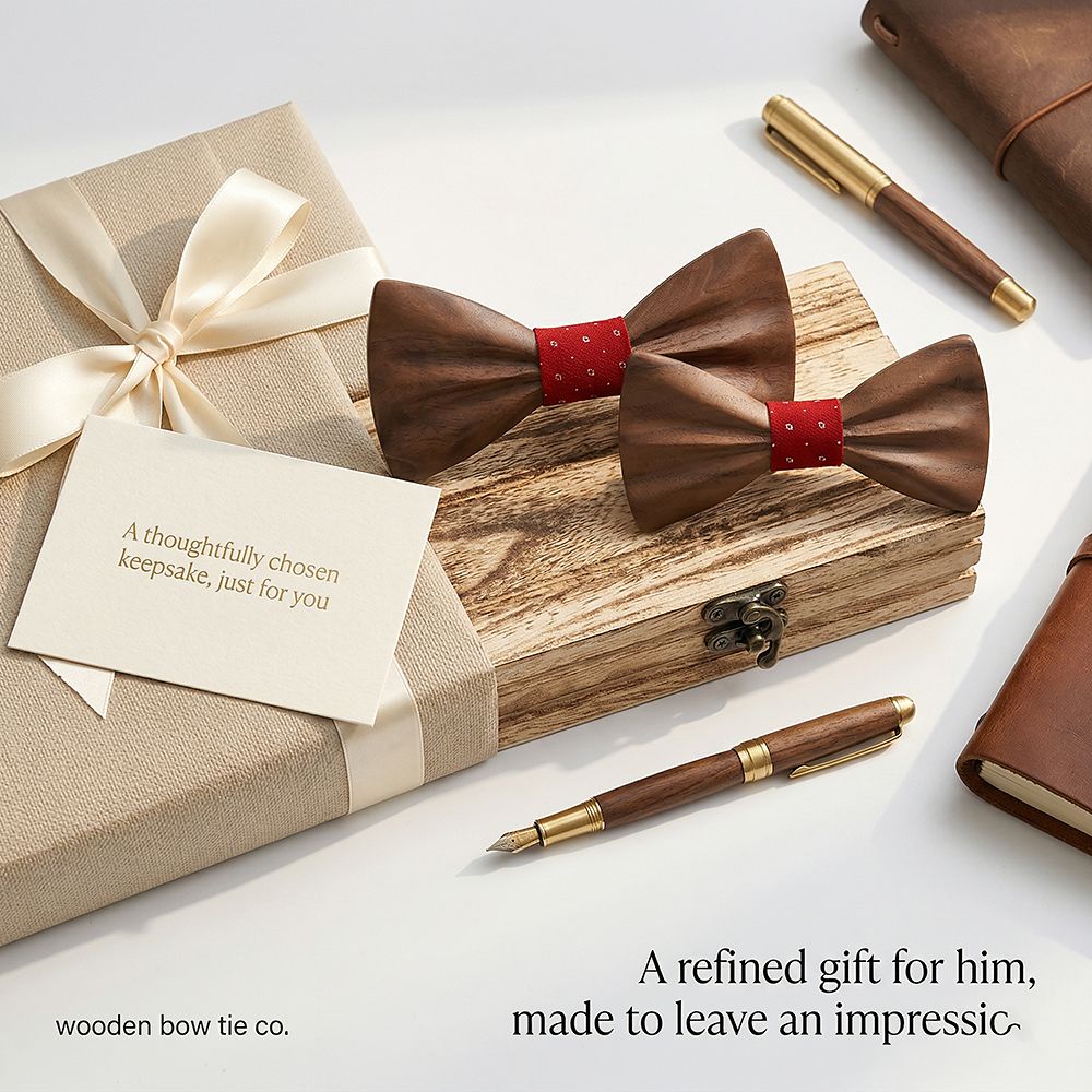 M451 M451  Father & Son Bow Tie Set, Walnut — view 9